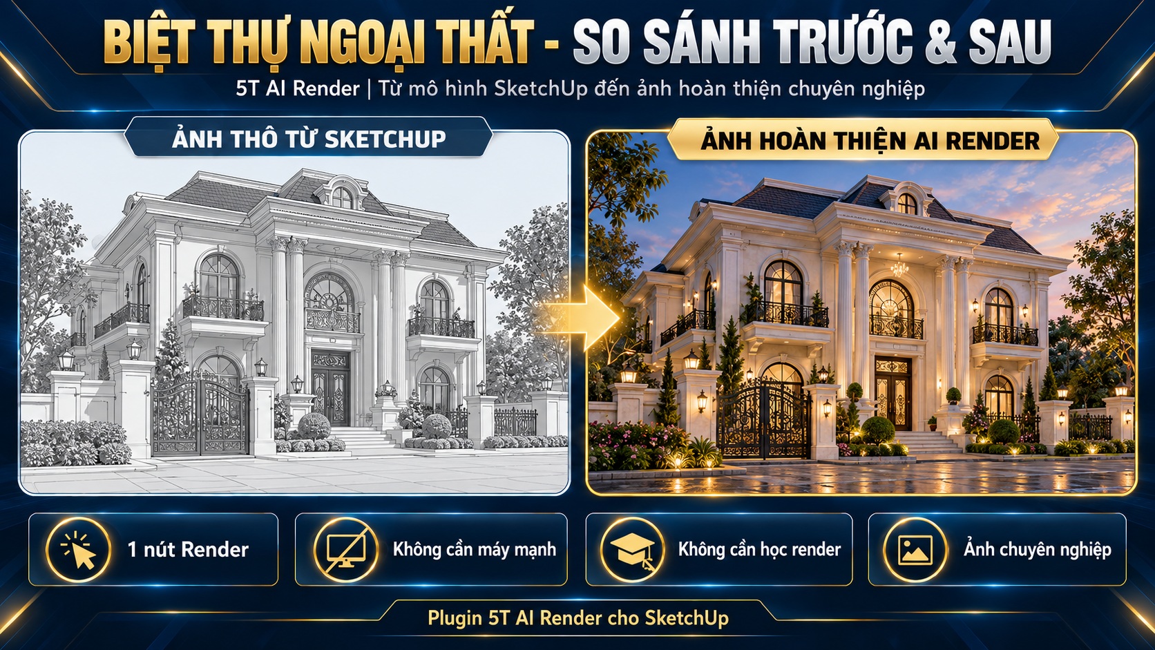 Render ngoại thất 5T AI Render