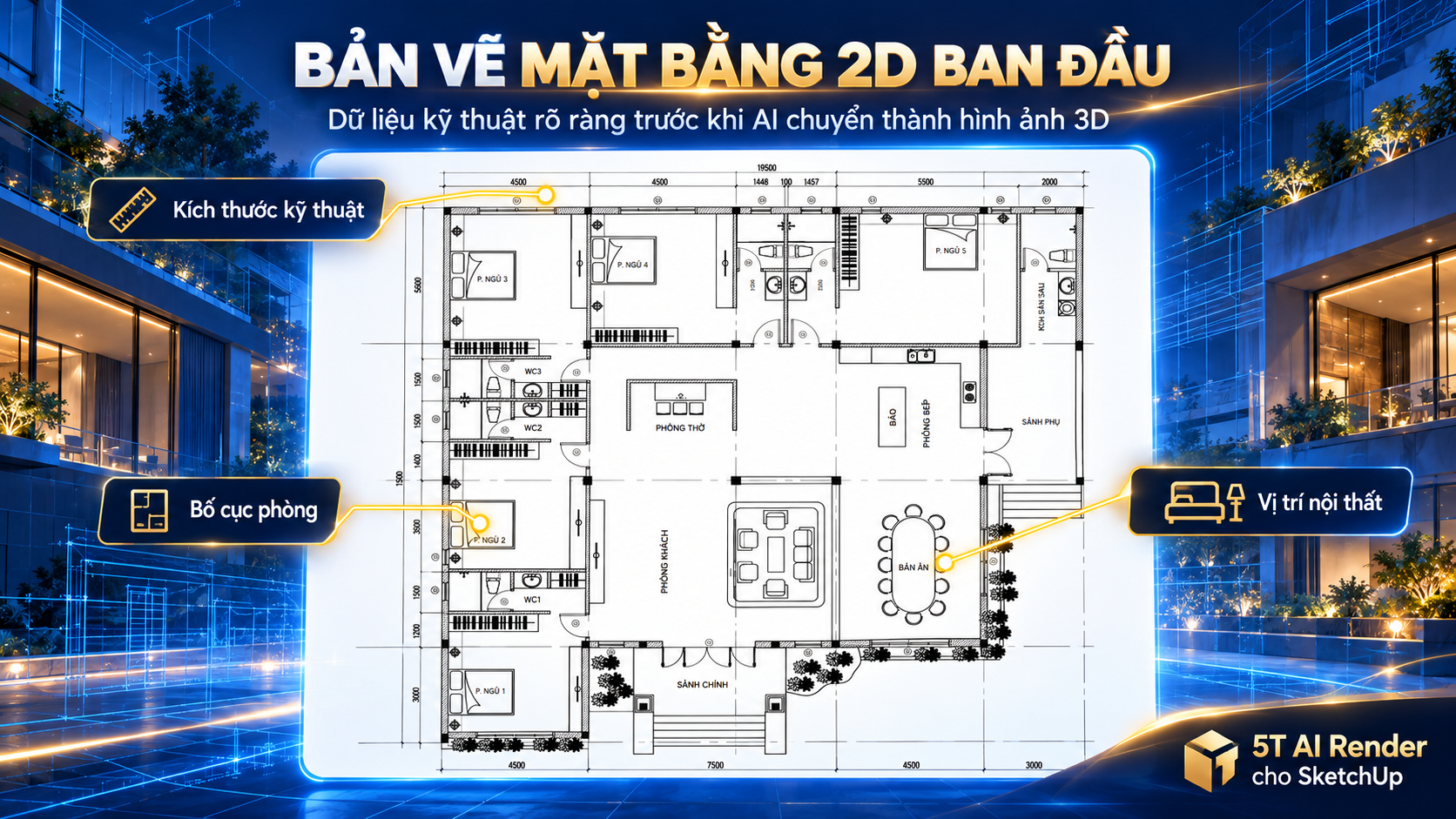 Bản vẽ mặt bằng 2D ban đầu
